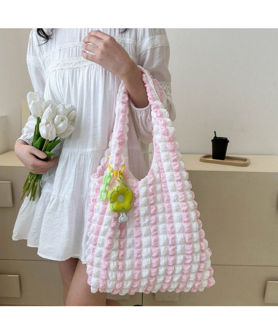 Beststore Popcorn Tote Bag Bag Pocopoco Bag Poko Poko Korean Fashion Puff Embossed Eco Bag Women's Shoulder Bag Adult Cute Waffle Style Bag