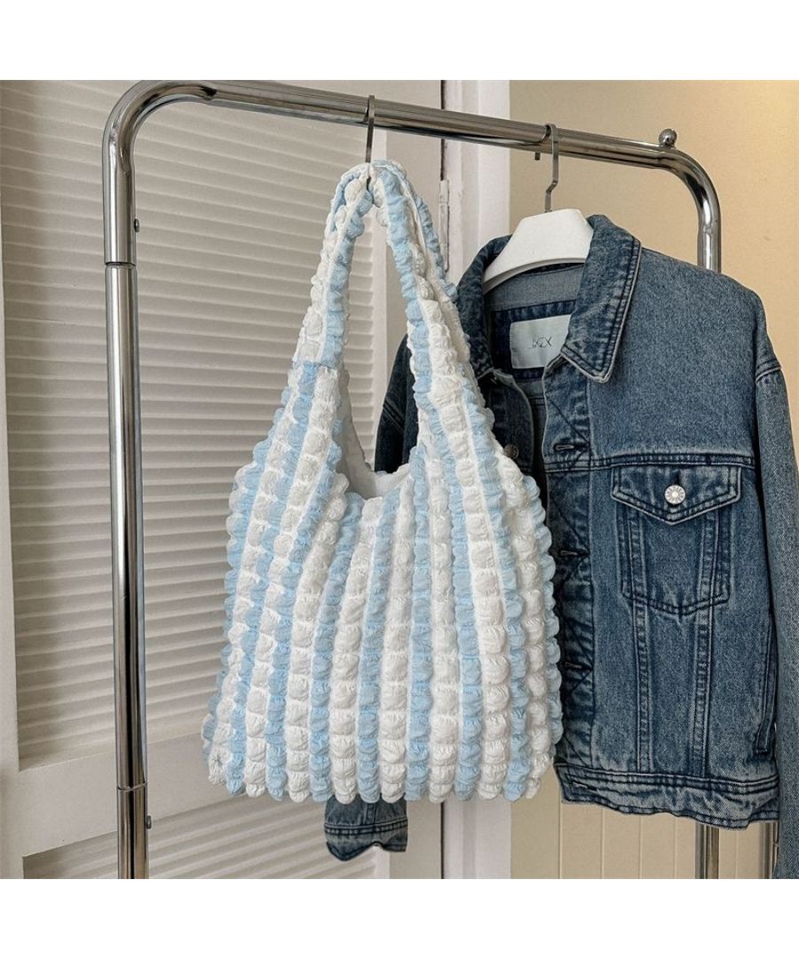 Beststore Popcorn Tote Bag Bag Pocopoco Bag Poko Poko Korean Fashion Puff Embossed Eco Bag Women's Shoulder Bag Adult Cute Waffle Style Bag