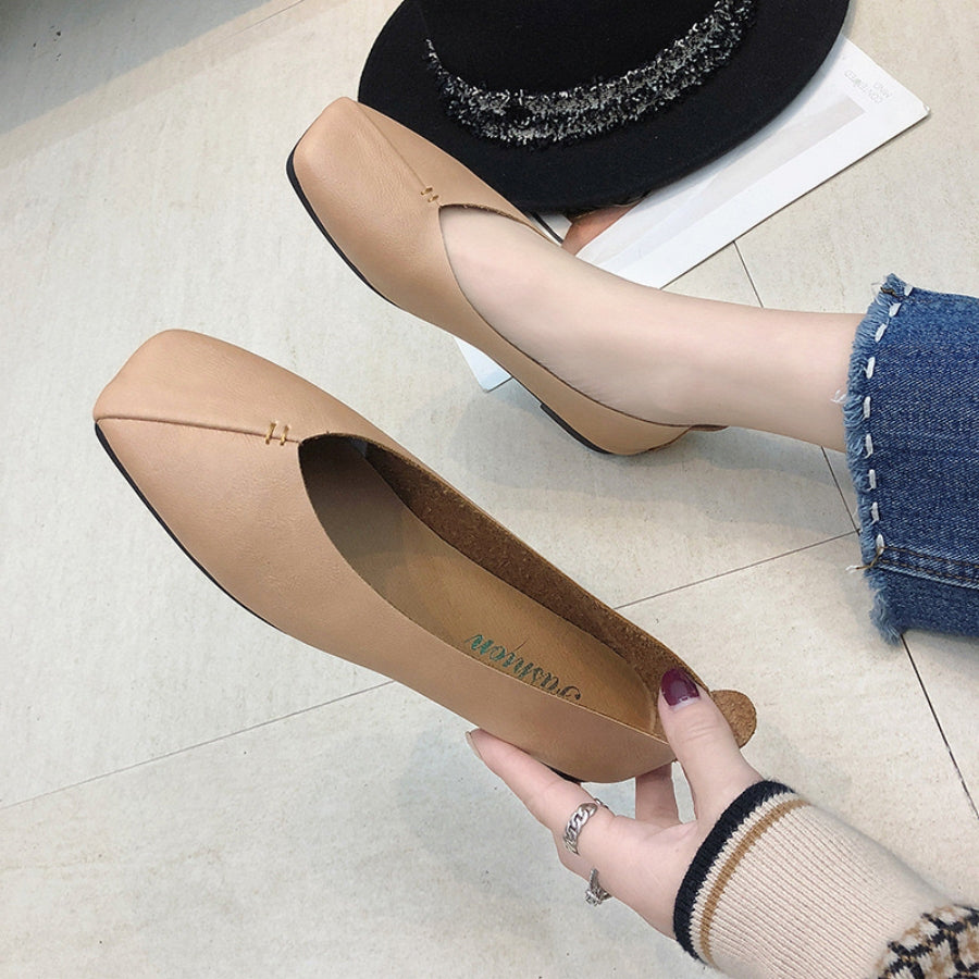 ベストストア Beststore スクエアトゥパンプス フラットパンプス フラットシューズ ダメージ加工 軽量 軽い ぺたんこ ローヒール ママコーデ ルリアンプラス Vカット1.5センチヒール （ベージュ） ベージュ