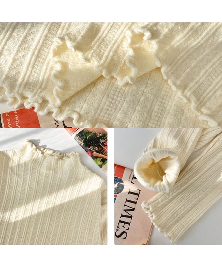 最佳商店 Beststore 上衣 毛衣 高領 蕾絲領 無圖案 長袖 毛衣 內搭 T恤 毛衣 韓國時尚毛衣 薄款 春季新作 蕾絲毛衣 伸縮性 休閒