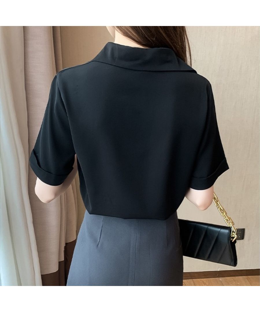 最佳商店 Beststore 上衣 襯衫 短袖 蓬鬆袖 帶扣 短袖 春季短袖 夏季短袖 辦公室襯衫 寬鬆 韓國 乾淨利落 休閒 基本襯衫 菲