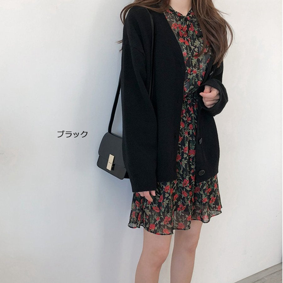 最佳商店 Beststore 女裝時尚網購 外套 毛衣開衫 寬鬆 秋冬 新款 短版外套 V領 開衫 體型修飾 長袖 伸縮性 按扣開衫