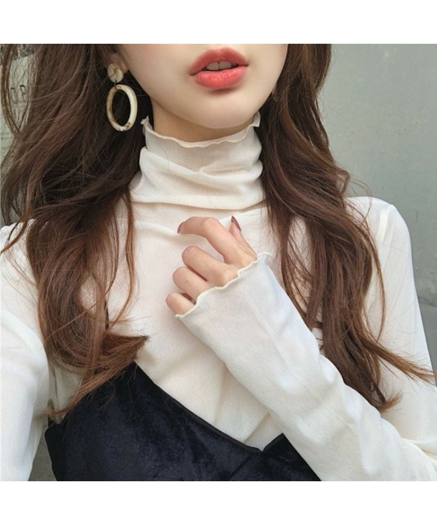 ベストストア Beststore トップス シアーブラウス 透け感タートル インナー シースルータートルネック シャツ フリルトップス シフォンブラウス レディース シアーシャツ ハイネック フ