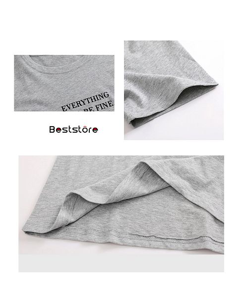 ベストストア Beststore カラーロゴプリントTシャツ トップス 韓国ファッション ゆったりシルエット シンプル カジュアル 夏服 半袖  カットソー 無地 コットン 楽ちん