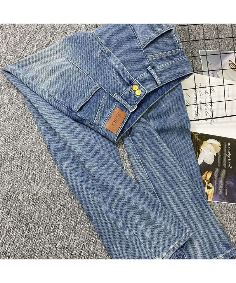 ベストストア Beststore レディース デニム ワイドパンツ ハイウエスト 脚長 ストレートパンツ 着やせ カジュアル ジーンズ ロング丈 韓国ファッション ゆったり レトロ 春新作 セミ