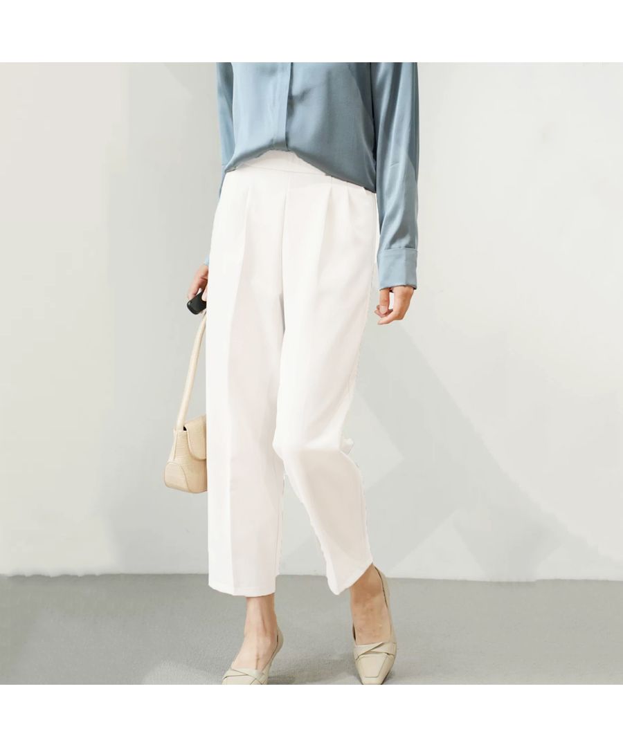 Beststore Stretch Center Press Tapered Pants Neat Office Casual Waist Elastic Lux Pants Beautiful Legs Pants Be-Gee Estel Seekers Pants