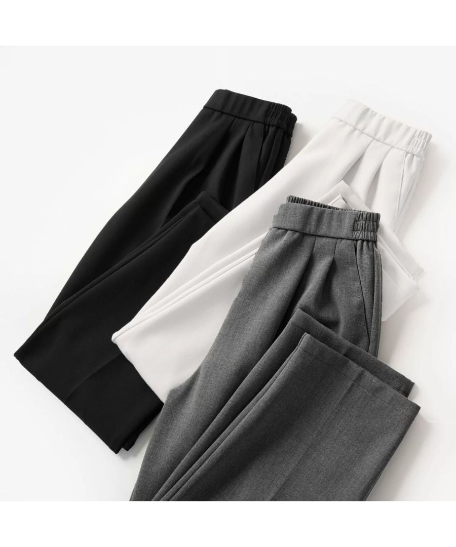 Beststore Stretch Center Press Tapered Pants Neat Office Casual Waist Elastic Lux Pants Beautiful Legs Pants Be-Gee Estel Seekers Pants