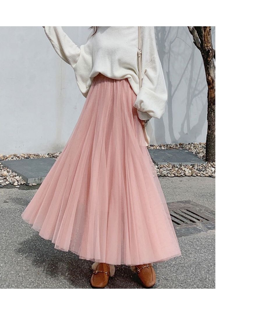 ベストストア Beststore チュールスカート ロング チュールスカート マキシ マキシスカート ウエストゴム ふわっとチュール 春 夏 秋 裏地あり フレアスカート 配色 膝丈 無地 ロン （ホワイト） ホワイト