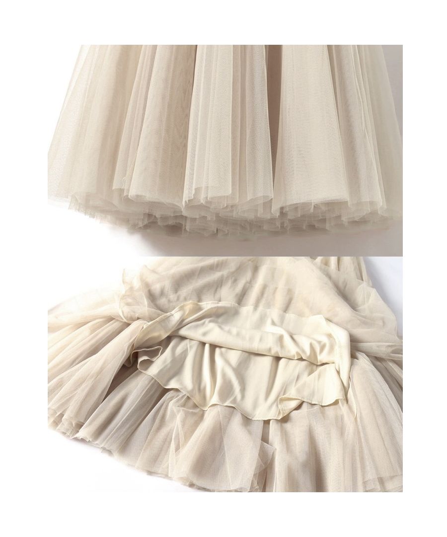 ベストストア Beststore チュールスカート ロング チュールスカート マキシ マキシスカート ウエストゴム ふわっとチュール 春 夏 秋 裏地あり フレアスカート 配色 膝丈 無地 ロン （ホワイト） ホワイト