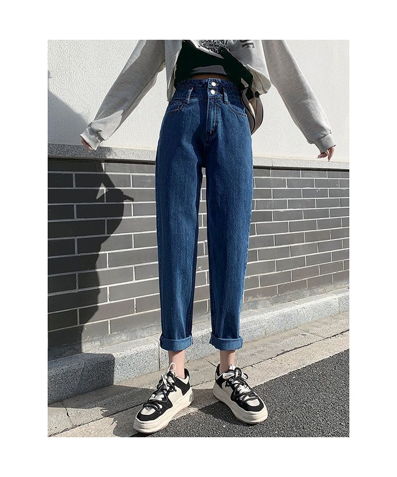 最佳商店 Beststore 高腰分層牛仔修身褲 底褲 成人美腿 韓國 分層風 牛仔 直筒牛仔褲 捲邊 牛仔褲 修身底褲