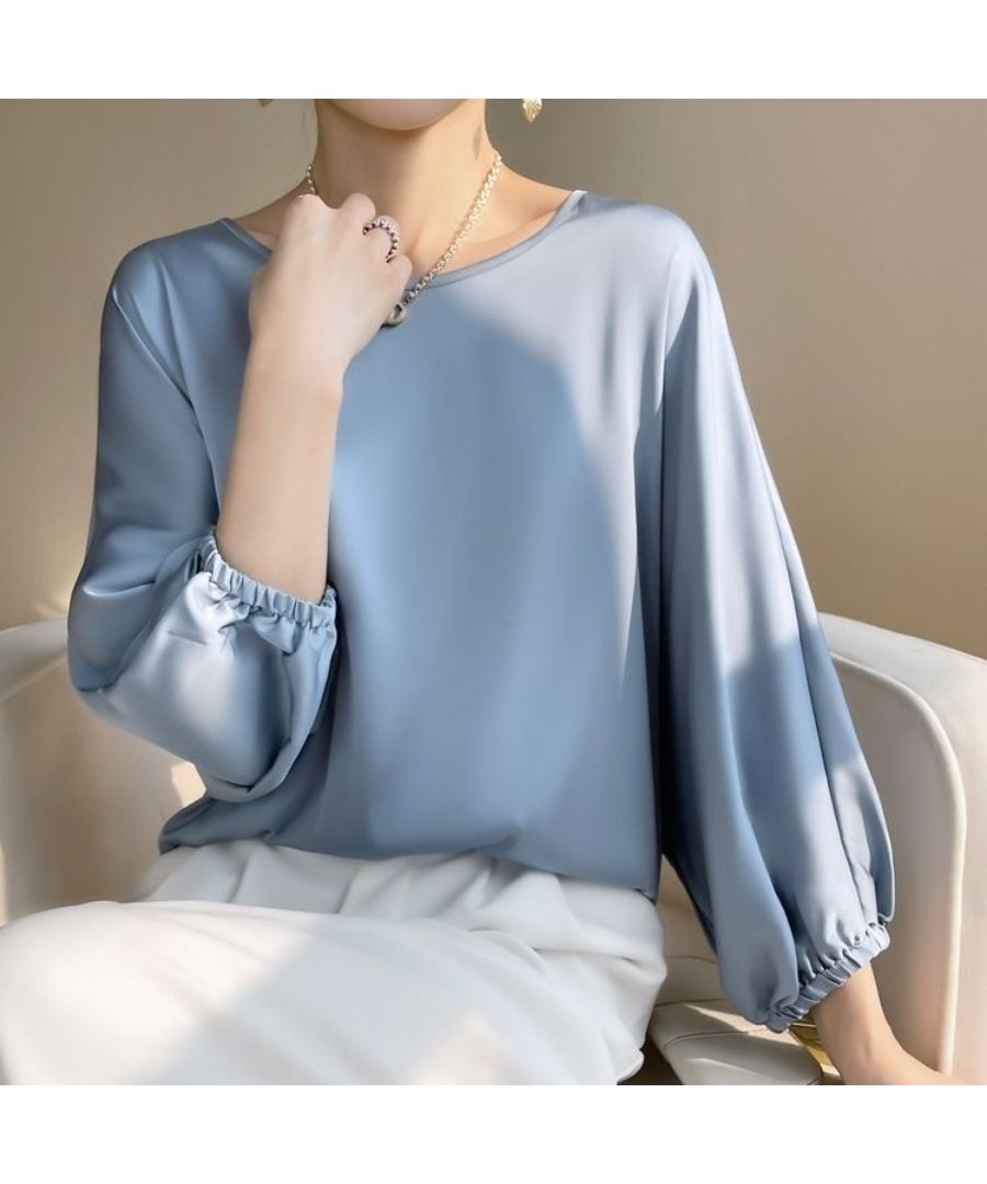 Beststore Tops Shirt Blouse Long Sleeve Women's Spring Summer Autumn V-Neck Scarf Tie Blouse Office Casual Flowing Shirt Commuting Long Sleeve Shirt Blouse 30s 40s Korean