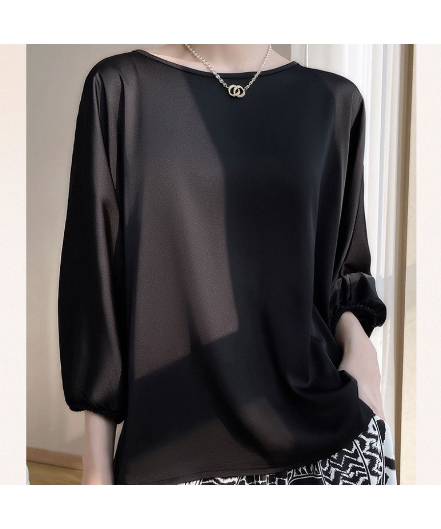 Beststore Tops Shirt Blouse Long Sleeve Women's Spring Summer Autumn V-Neck Scarf Tie Blouse Office Casual Flowing Shirt Commuting Long Sleeve Shirt Blouse 30s 40s Korean