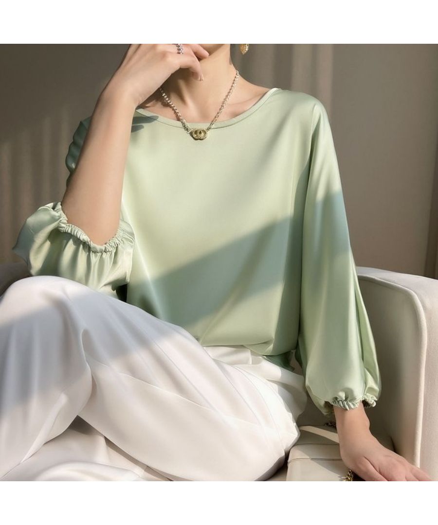 Beststore Tops Shirt Blouse Long Sleeve Women's Spring Summer Autumn V-Neck Scarf Tie Blouse Office Casual Flowing Shirt Commuting Long Sleeve Shirt Blouse 30s 40s Korean