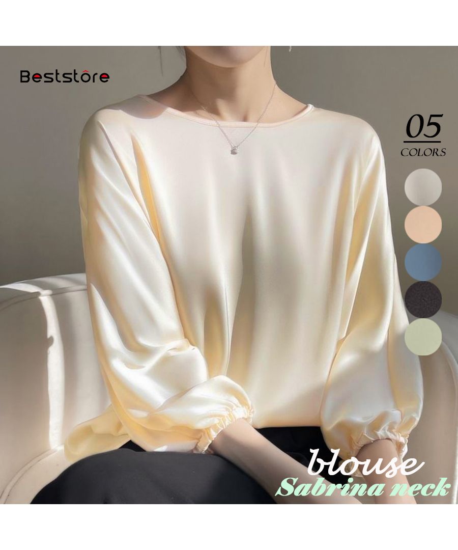 Beststore Tops Shirt Blouse Long Sleeve Women's Spring Summer Autumn V-Neck Scarf Tie Blouse Office Casual Flowing Shirt Commuting Long Sleeve Shirt Blouse 30s 40s Korean