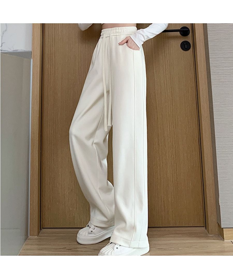 Beststore Wide Pants Slacks High Waist Elastic Waist Straight Pants Semi-Wide Flare Pants Adult Elegant Casual Neat Korean Fashion Pants Beststore Wide Pants Slacks High Waist Elastic Waist Straight Pants Semi-Wide Flare Pants Adult Elegant Casual Neat Korean Fashion Pants