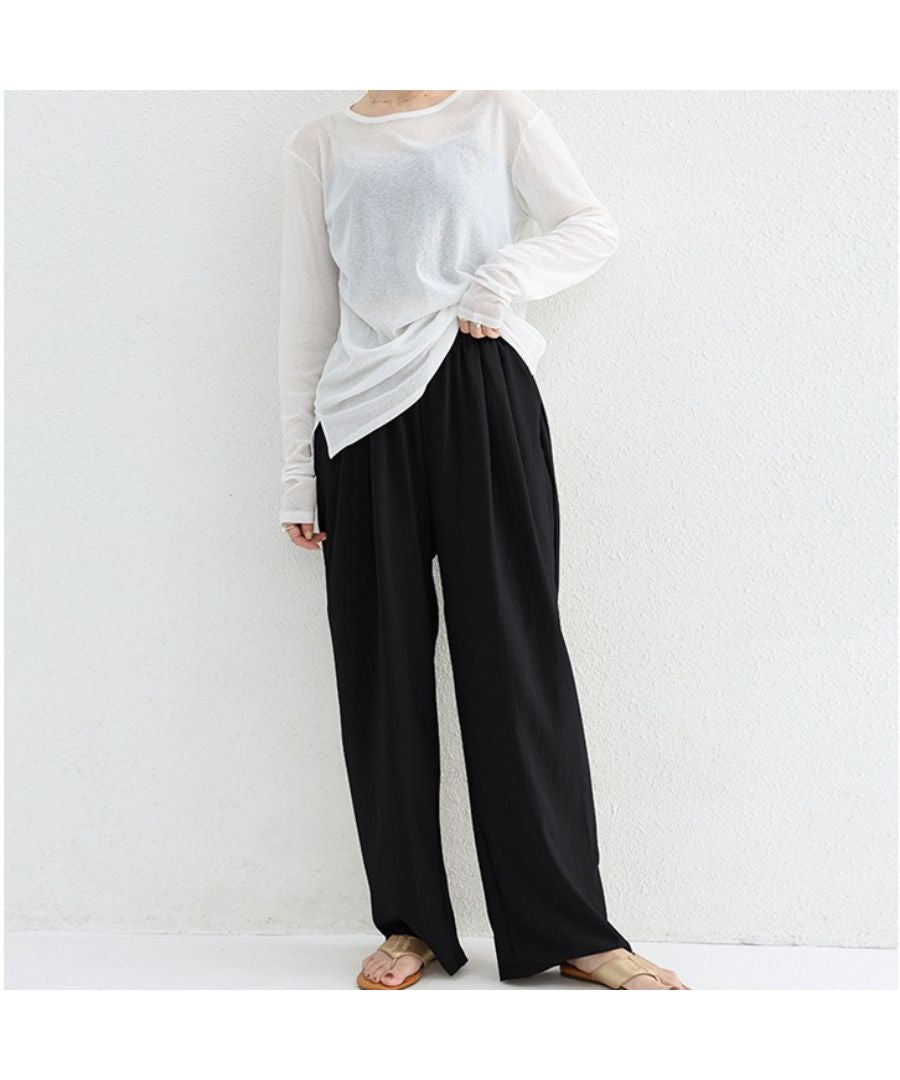 ベストストア Beststore スラックス ハイウエスト ワイドパンツ 綿麻パンツ ウェットパンツ ジョガーパンツ ガウチョパンツ ボトム ポケット付き 綿麻パンツロング パンツリネンパンツ  （モカブラウン） モカブラウン