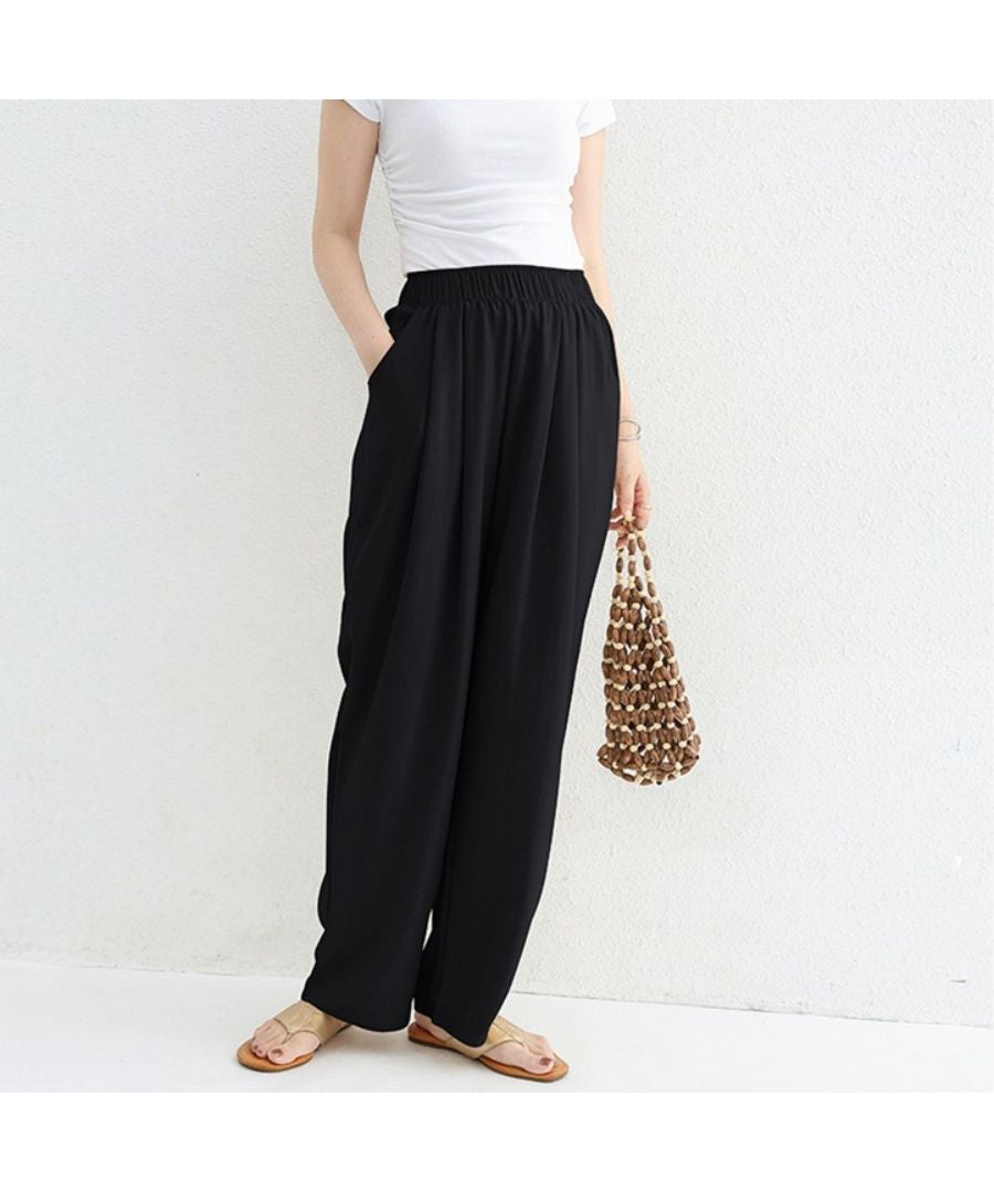 ベストストア Beststore スラックス ハイウエスト ワイドパンツ 綿麻パンツ ウェットパンツ ジョガーパンツ ガウチョパンツ ボトム ポケット付き 綿麻パンツロング パンツリネンパンツ  （モカブラウン） モカブラウン
