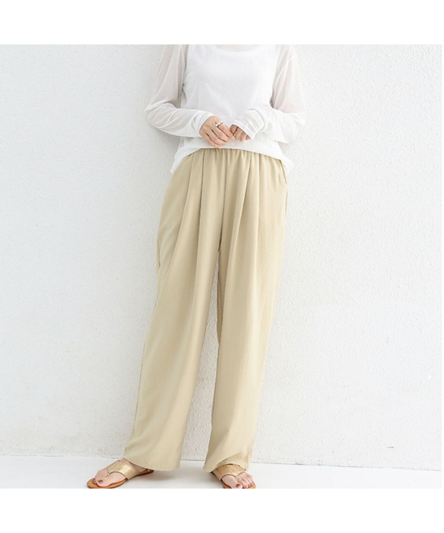 ベストストア Beststore スラックス ハイウエスト ワイドパンツ 綿麻パンツ ウェットパンツ ジョガーパンツ ガウチョパンツ ボトム ポケット付き 綿麻パンツロング パンツリネンパンツ  （モカブラウン） モカブラウン