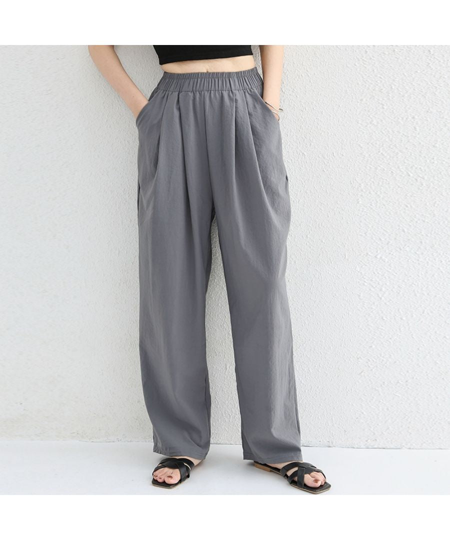 ベストストア Beststore スラックス ハイウエスト ワイドパンツ 綿麻パンツ ウェットパンツ ジョガーパンツ ガウチョパンツ ボトム ポケット付き 綿麻パンツロング パンツリネンパンツ  （モカブラウン） モカブラウン