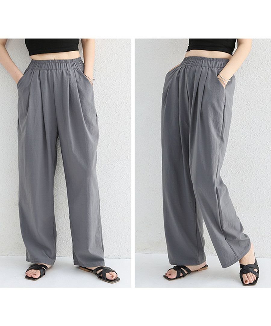 ベストストア Beststore スラックス ハイウエスト ワイドパンツ 綿麻パンツ ウェットパンツ ジョガーパンツ ガウチョパンツ ボトム ポケット付き 綿麻パンツロング パンツリネンパンツ  （モカブラウン） モカブラウン