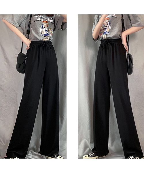 ベストストア Beststore ワイドパンツ プリーツリラックス ゆったりリラックスガウチョ ウエストゴム フリル 体型カバー カジュアルルーム ウエアリブイージーパンツ ガウチョパンツ 春夏