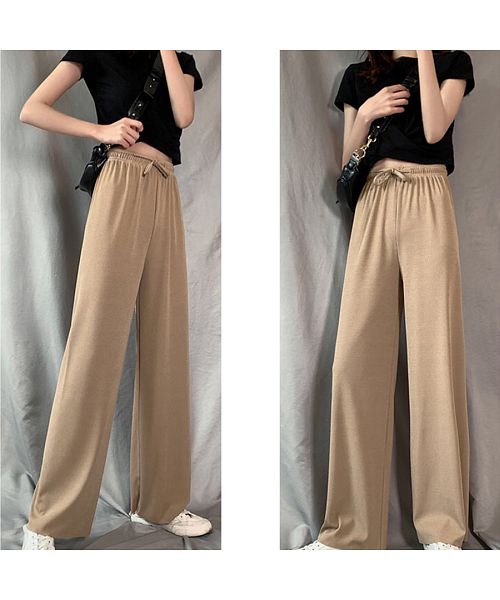 ベストストア Beststore ワイドパンツ プリーツリラックス ゆったりリラックスガウチョ ウエストゴム フリル 体型カバー カジュアルルーム ウエアリブイージーパンツ ガウチョパンツ 春夏