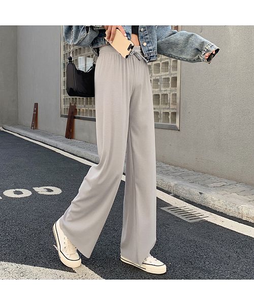 ベストストア Beststore ワイドパンツ プリーツリラックス ゆったりリラックスガウチョ ウエストゴム フリル 体型カバー カジュアルルーム ウエアリブイージーパンツ ガウチョパンツ 春夏