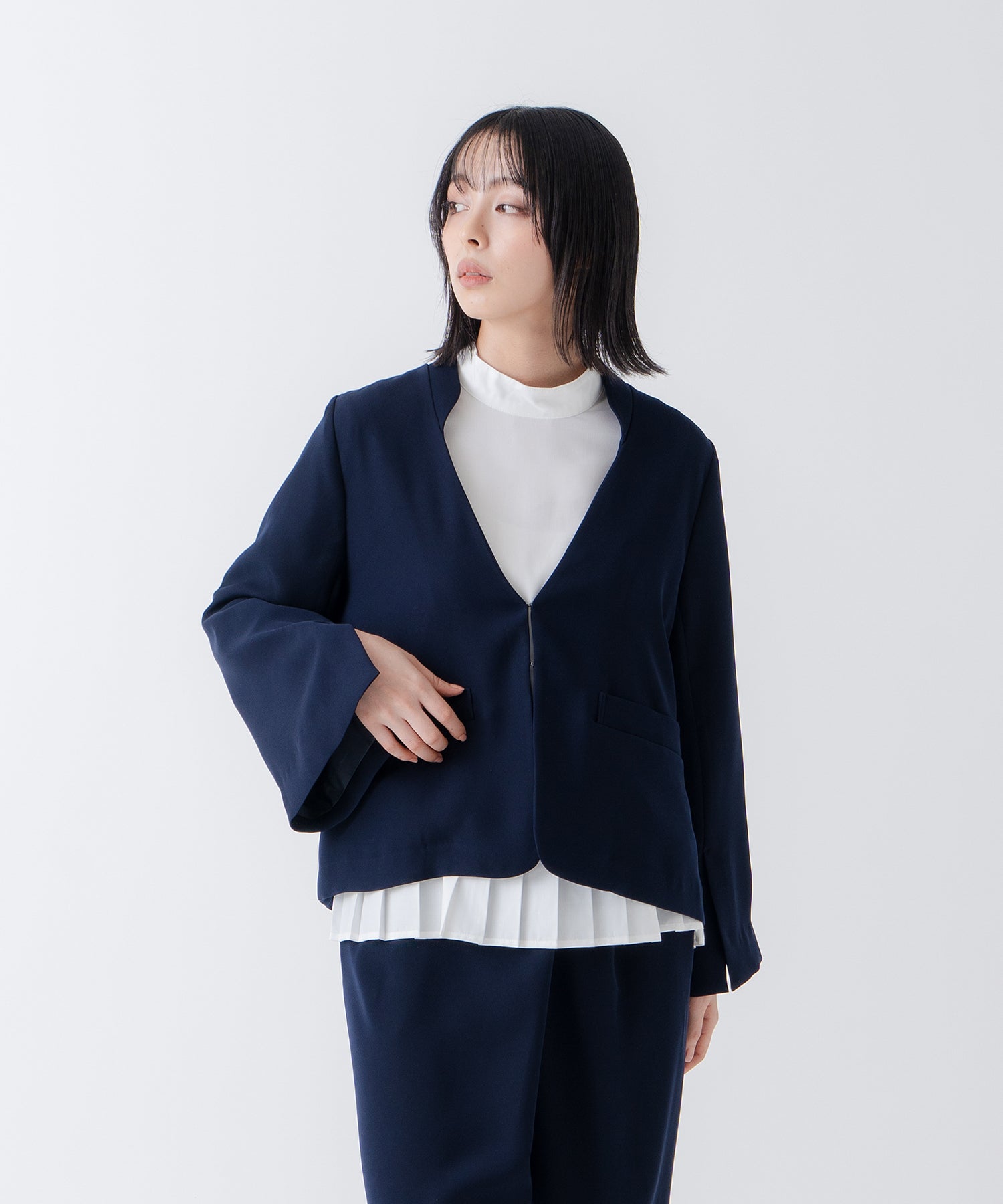 ホワイト whyto. 「WHYTO./ホワイト」スリットスリーブジャケット （NAVY） NAVY