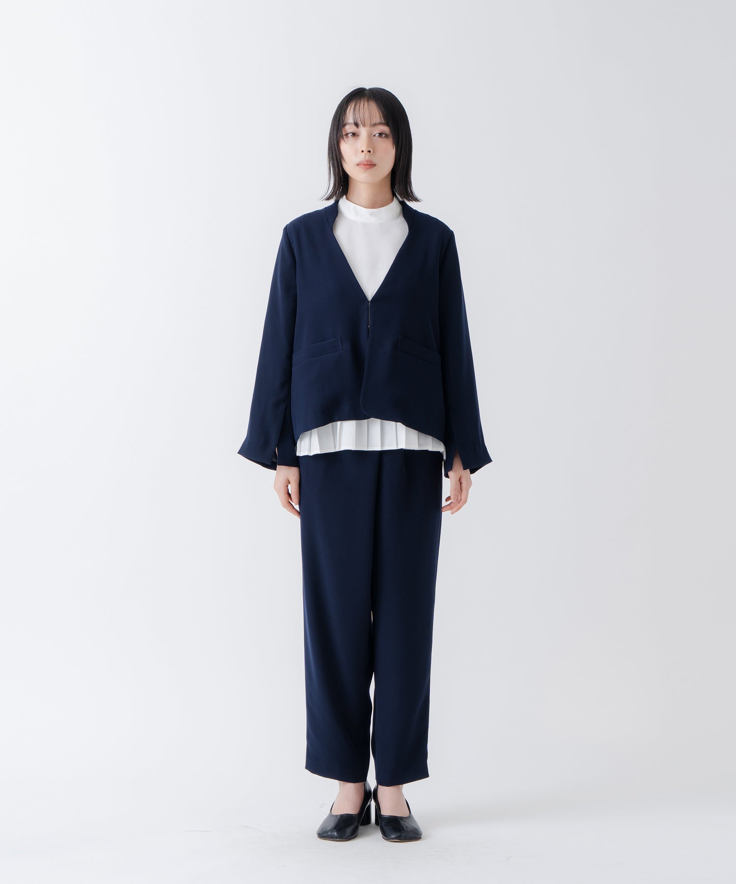 ホワイト whyto. 「WHYTO./ホワイト」スリットスリーブジャケット （NAVY） NAVY