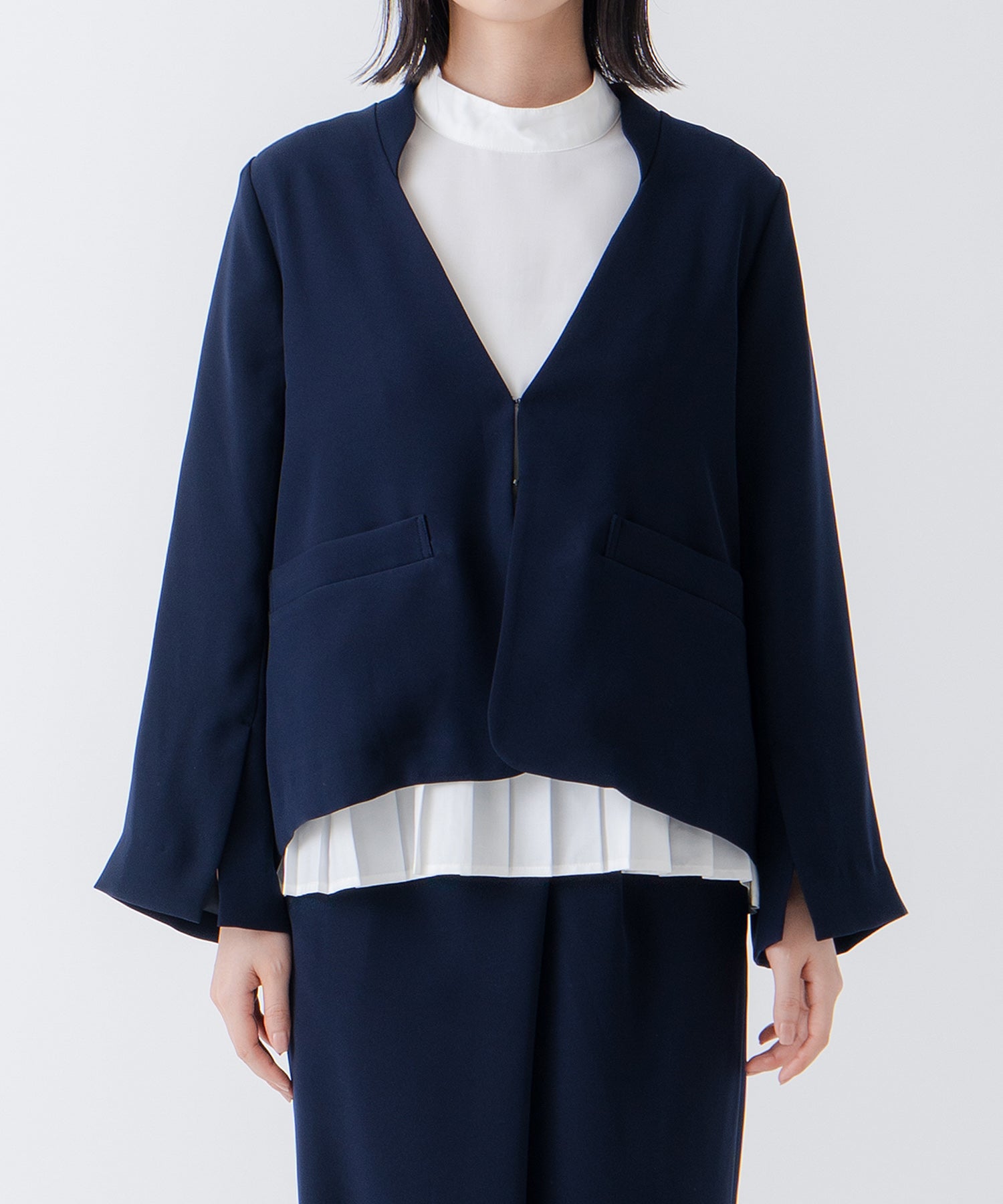 ホワイト whyto. 「WHYTO./ホワイト」スリットスリーブジャケット （NAVY） NAVY