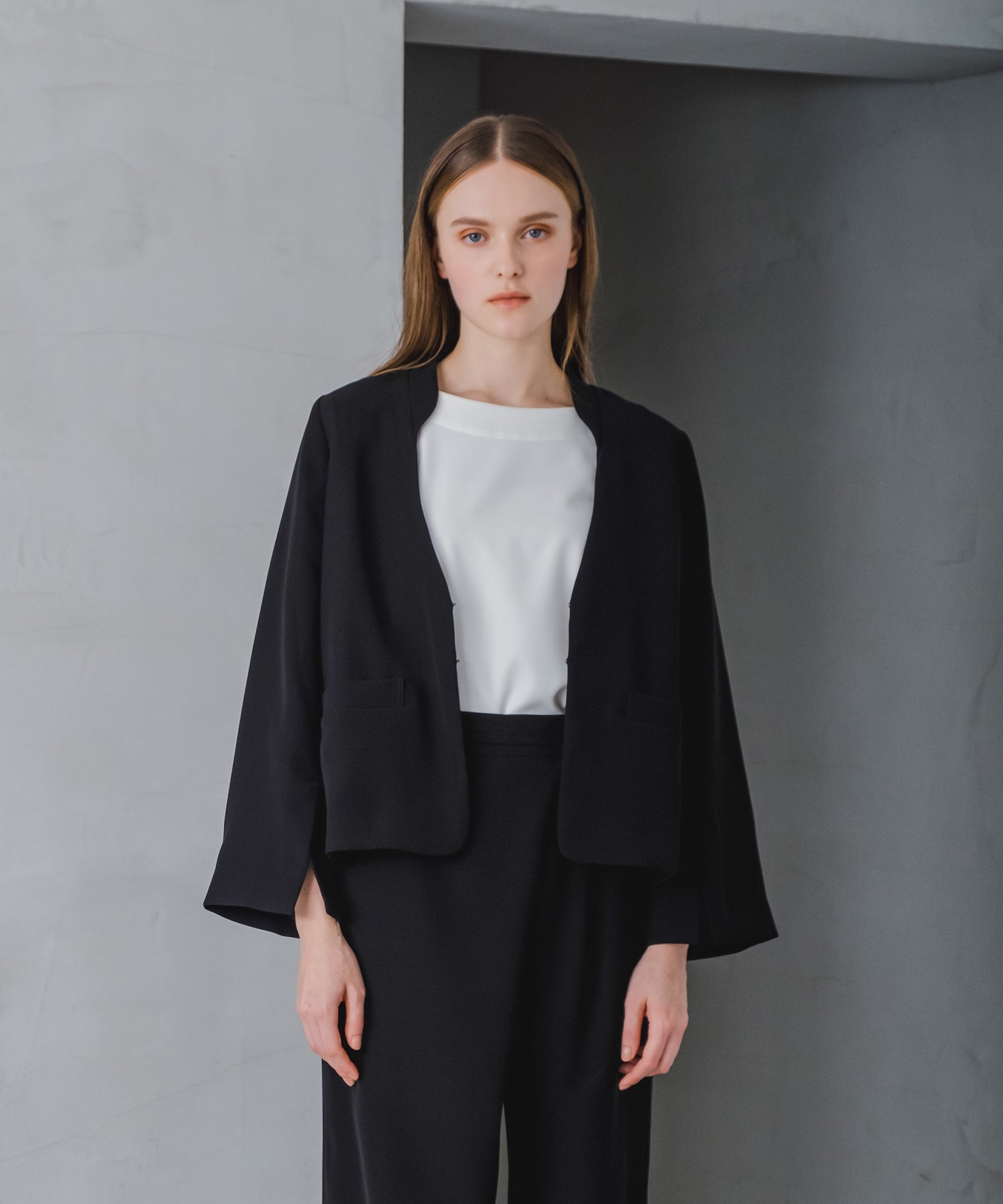ホワイト whyto. 「WHYTO./ホワイト」スリットスリーブジャケット （BLACK） BLACK