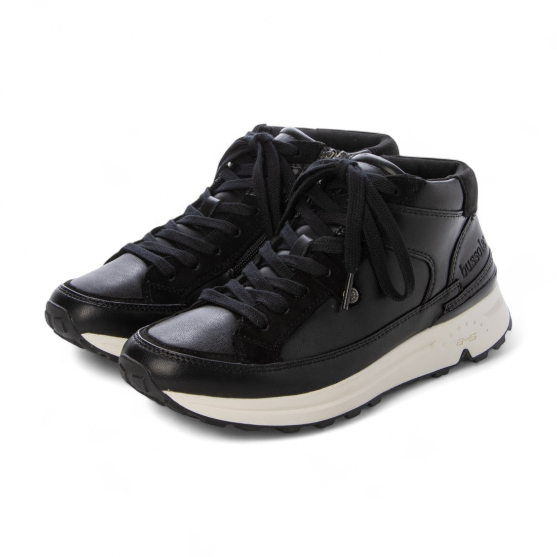 ブソラ bussola ブソラ本革コンビスニーカー （Black） Black