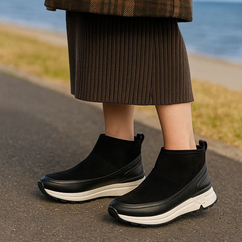 bussola ブソラ 　BMS　本革ショートブーツ （Black） Black