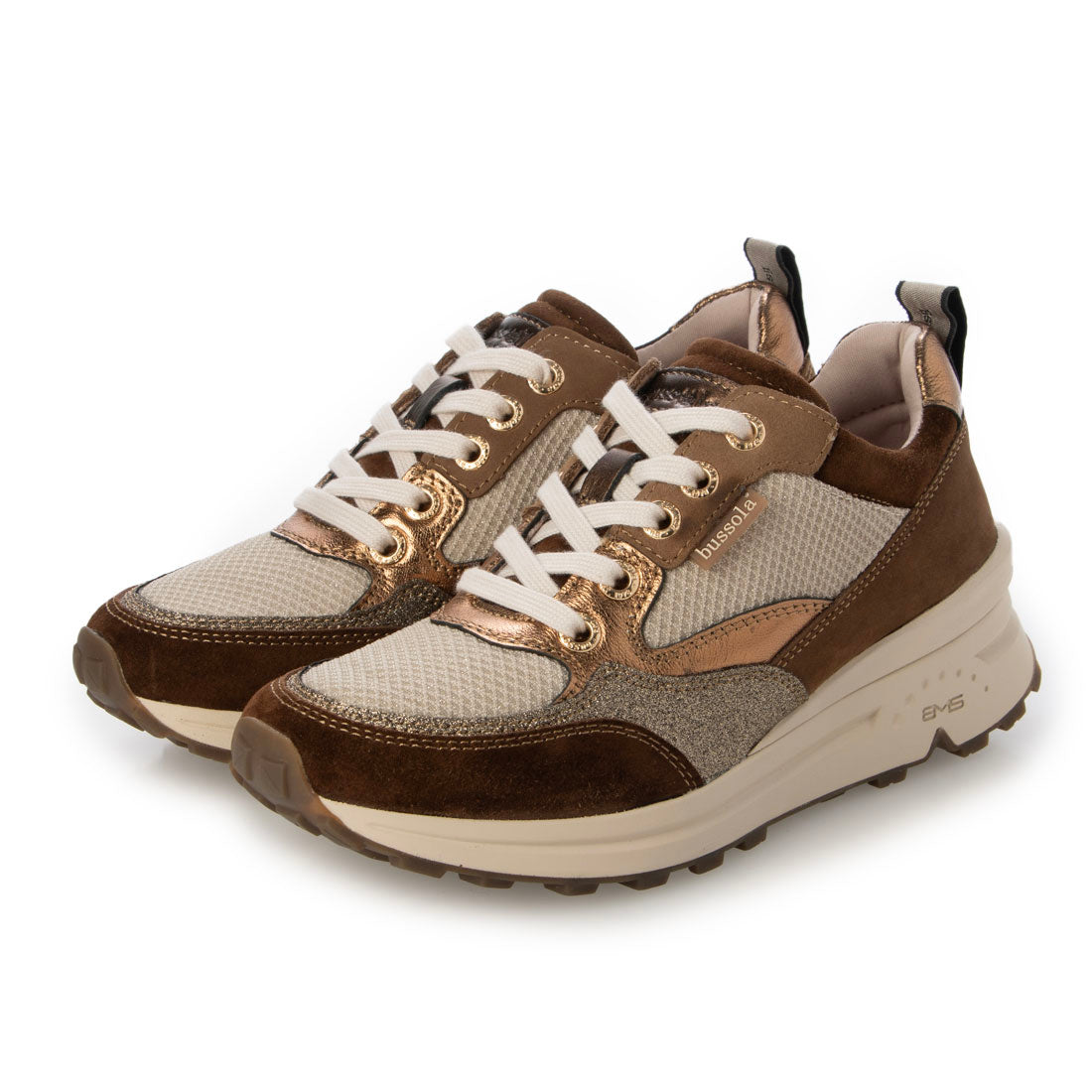 ブソラ bussola ブソラ本革BMSソールコンビスニーカー （KHAKI） KHAKI