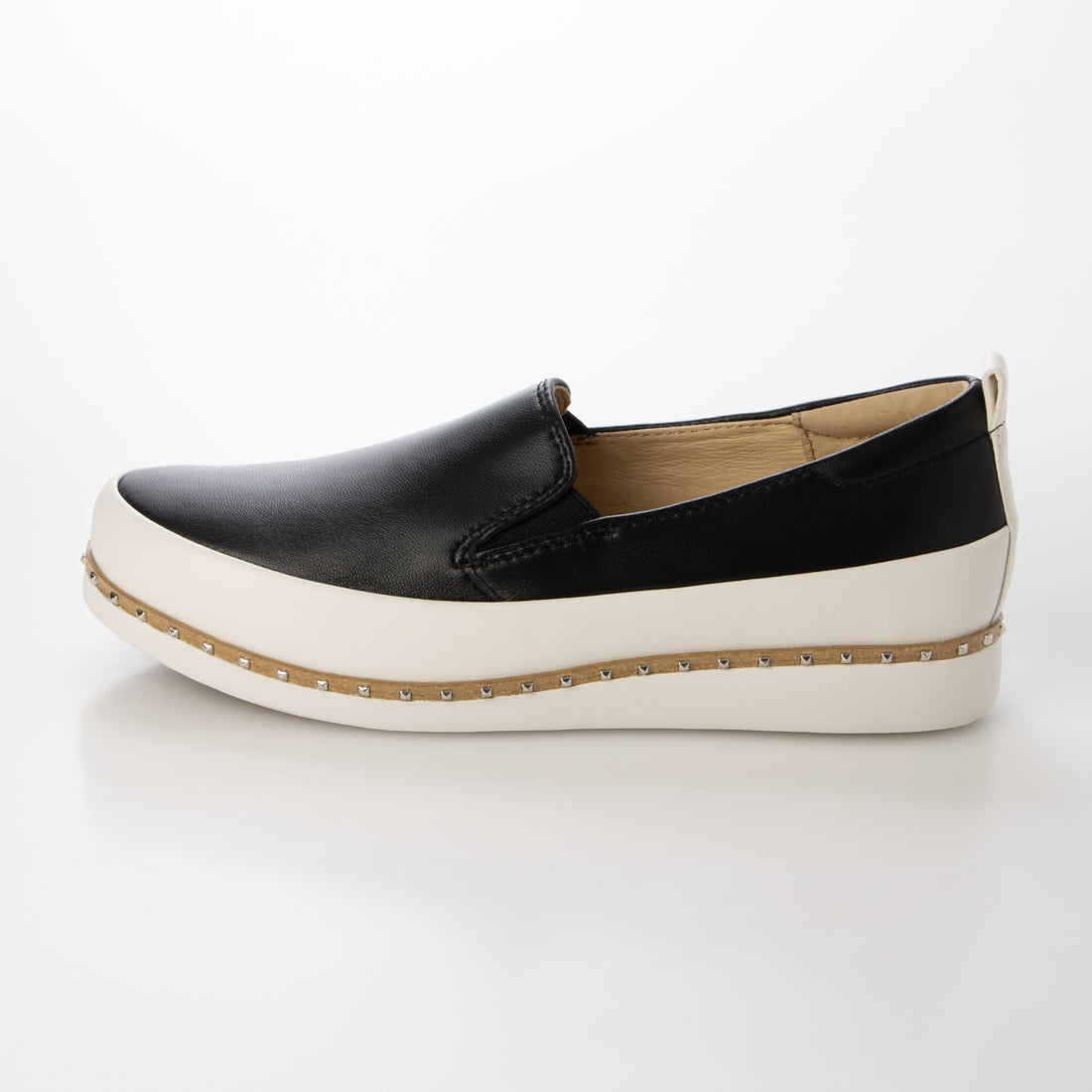 ブソラ bussola ブソラ  KOLN  山羊革スタッズスリッポンシューズ（Black） （Black） Black