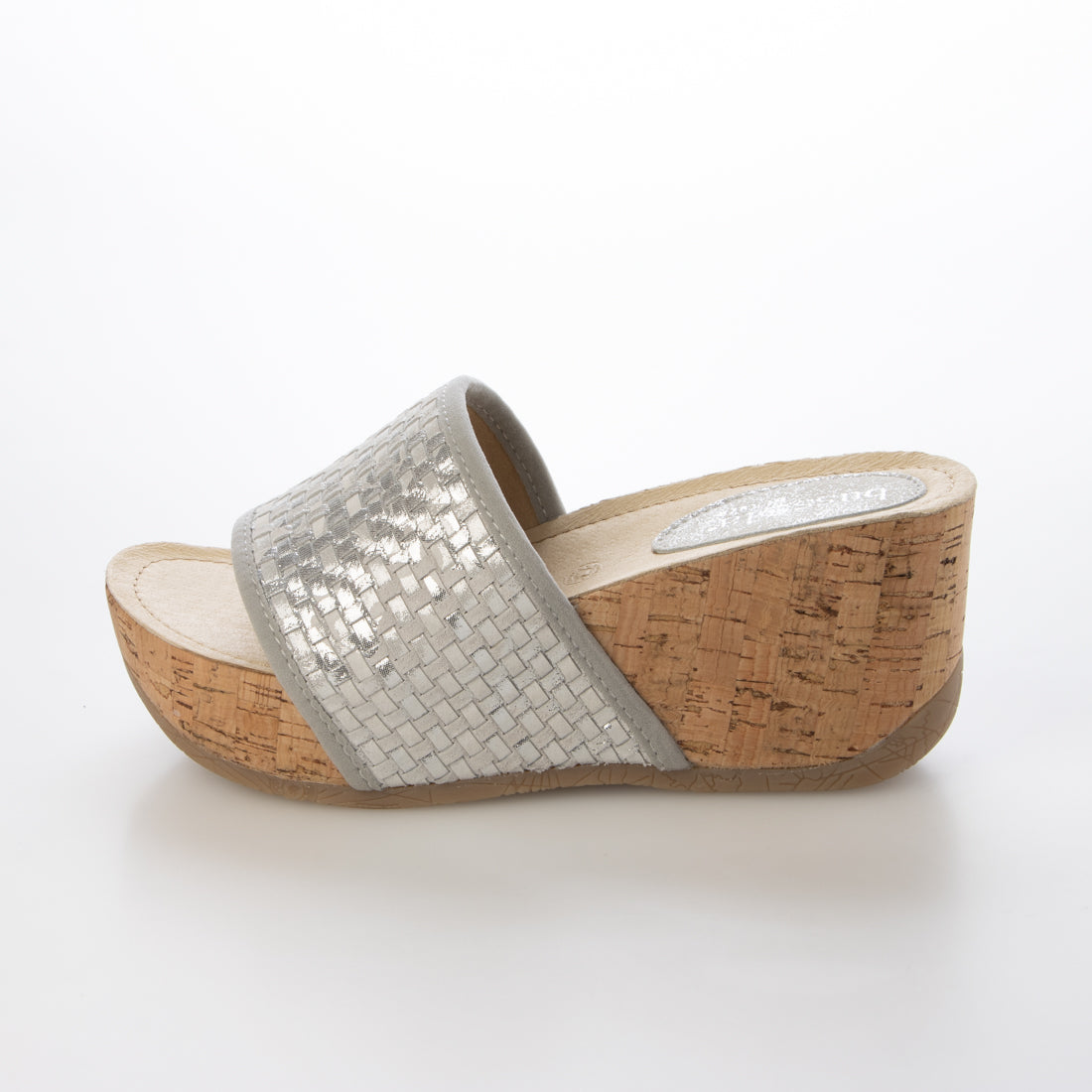ブソラ bussola bussola  ブソラ  FORMENTERA  メタリック コルクウェッジサンダル （MAIALE MET WOVEN SILVER） MAIALE MET WOVEN SILVER