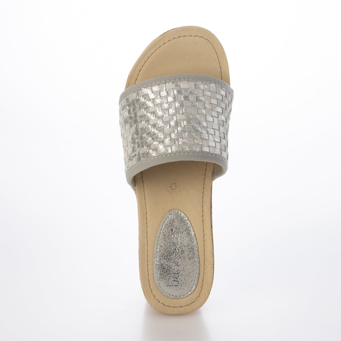 ブソラ bussola bussola  ブソラ  FORMENTERA  メタリック コルクウェッジサンダル （MAIALE MET WOVEN SILVER） MAIALE MET WOVEN SILVER