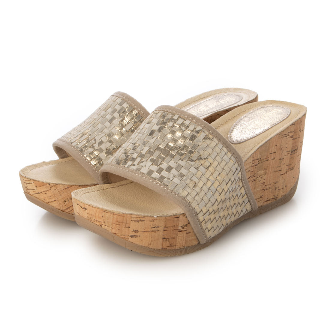 ブソラ bussola bussola  ブソラ  FORMENTERA  メタリック コルクウェッジサンダル （MAIALE MET WOVEN GOLD） MAIALE MET WOVEN GOLD