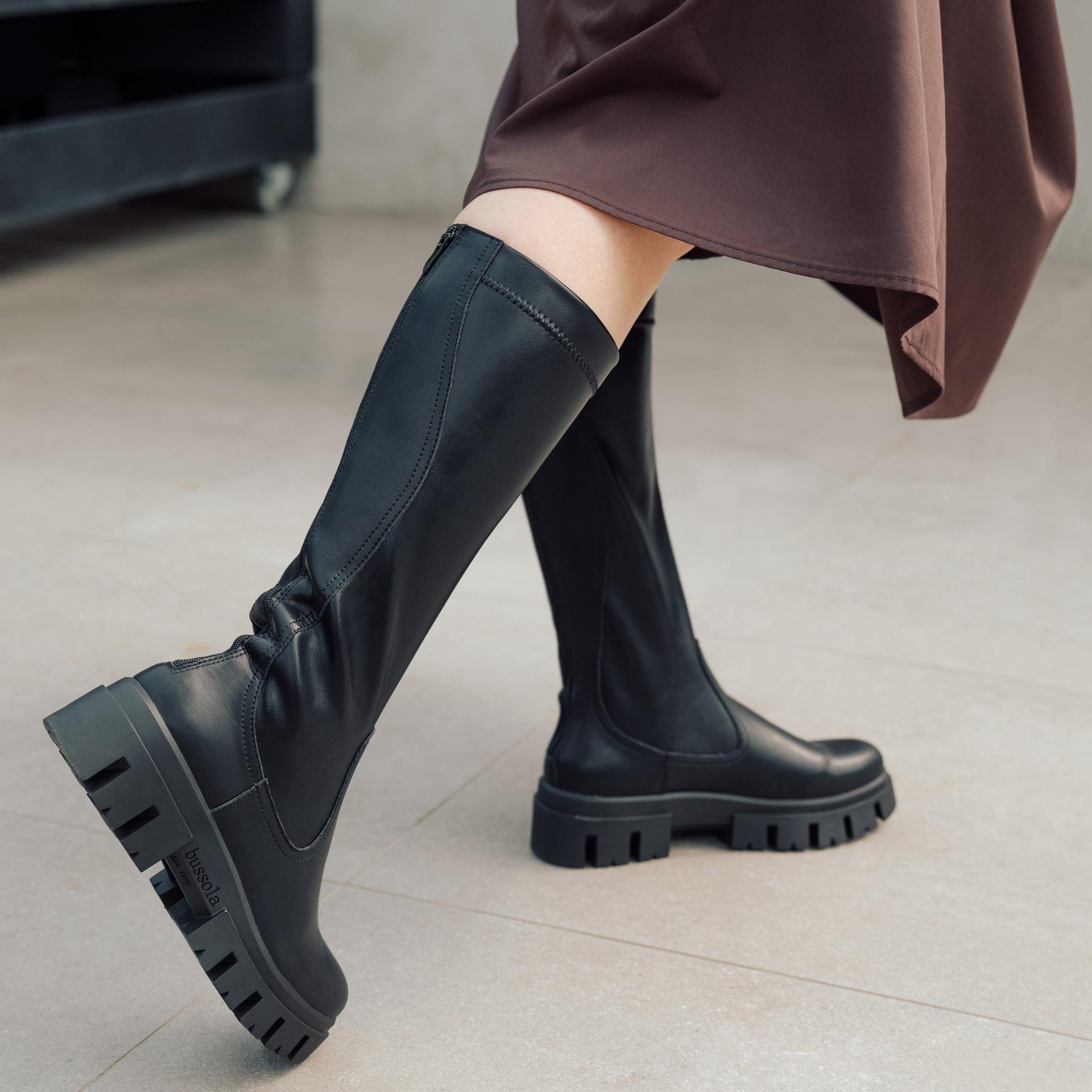 Bussola water-repellent thick-soled design sole long boots