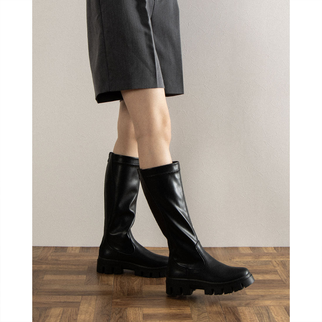 Bussola water-repellent thick-soled design sole long boots