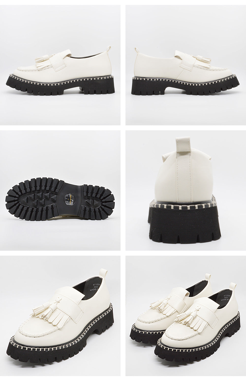 バイアシナガオジサン by あしながおじさん byあしながおじさん ローファー レディース キルトタッセルローファー 8710549 厚底 軽量 （ホワイト） ホワイト