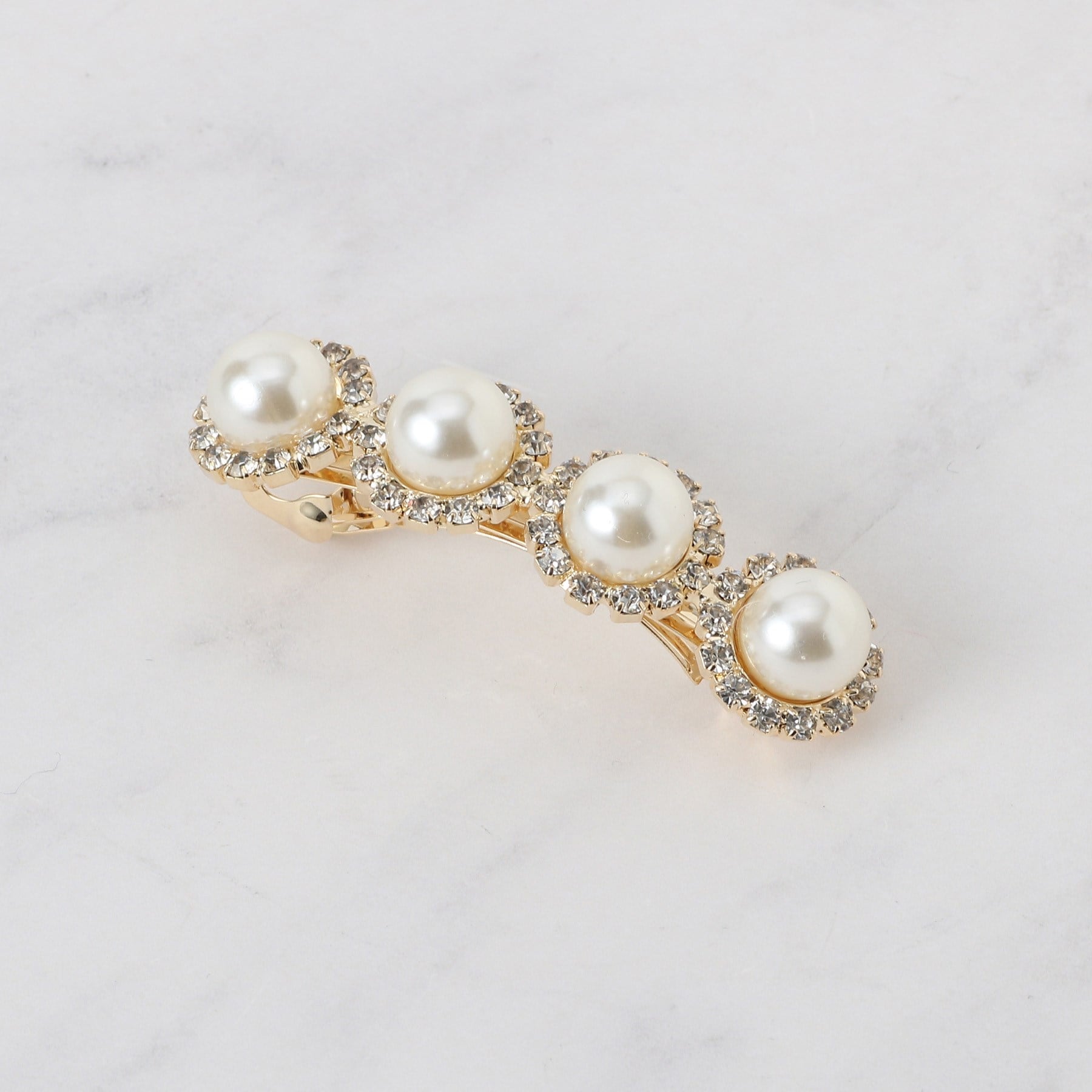 クチュール ブローチ Couture Brooch パール調ビジューデザインバレッタ