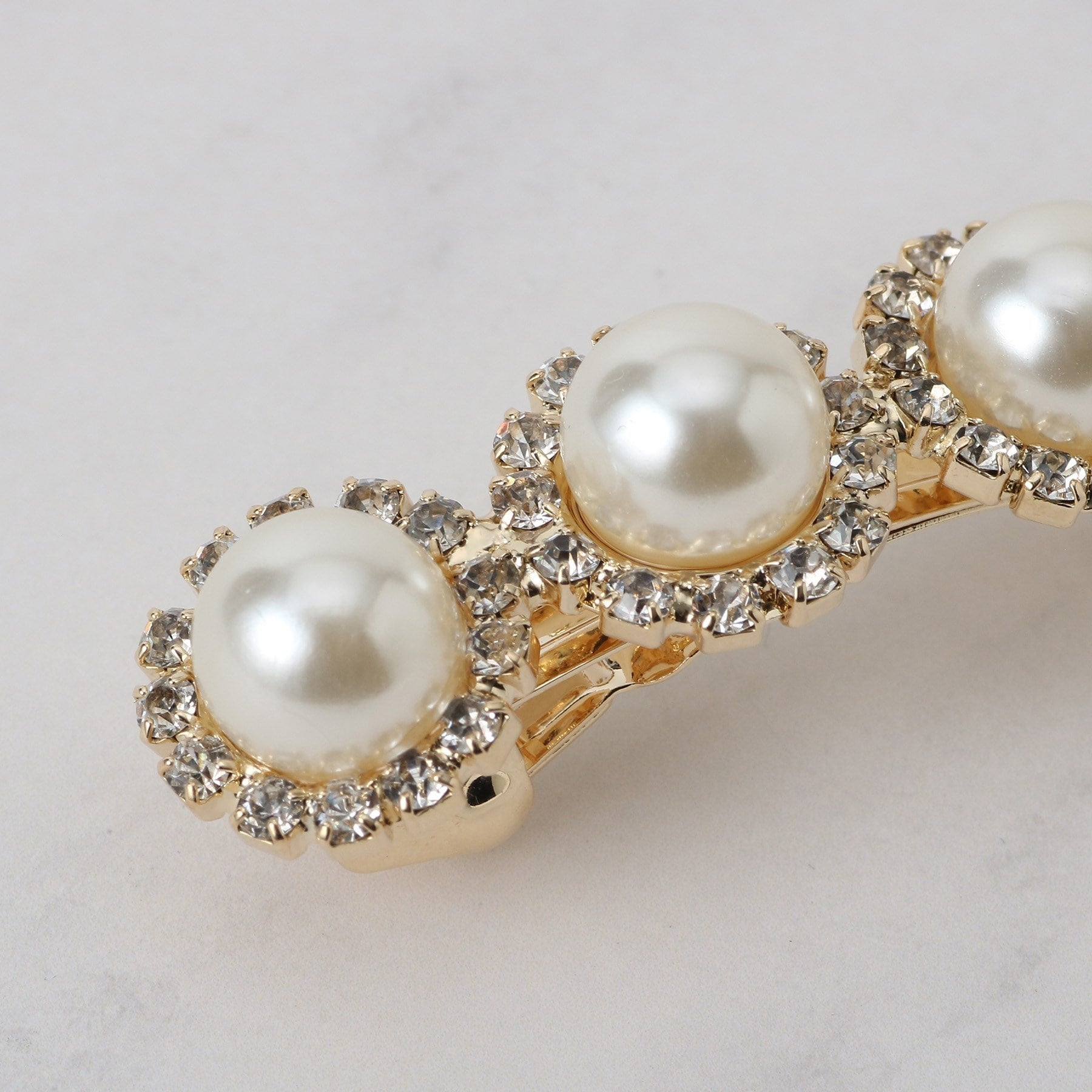 クチュール ブローチ Couture Brooch パール調ビジューデザインバレッタ