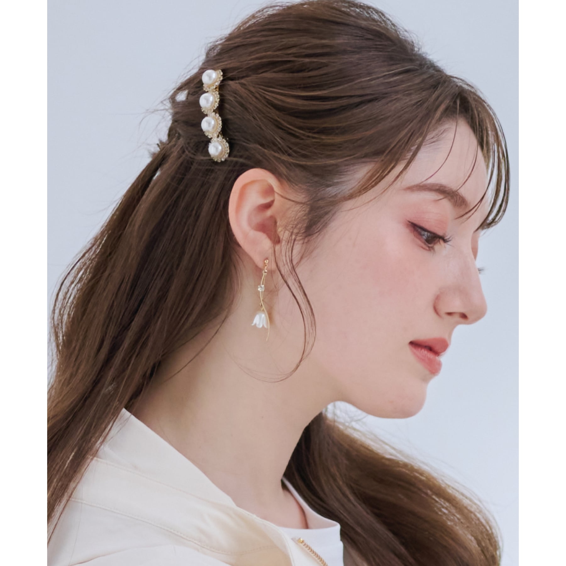 クチュール ブローチ Couture Brooch パール調ビジューデザインバレッタ