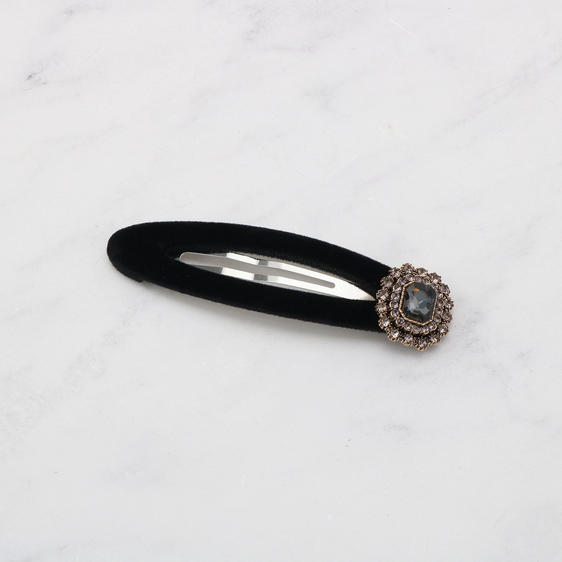 クチュール ブローチ Couture Brooch ビジューデザインベロアヘアクリップ （ブラック(019)） ブラック(019)
