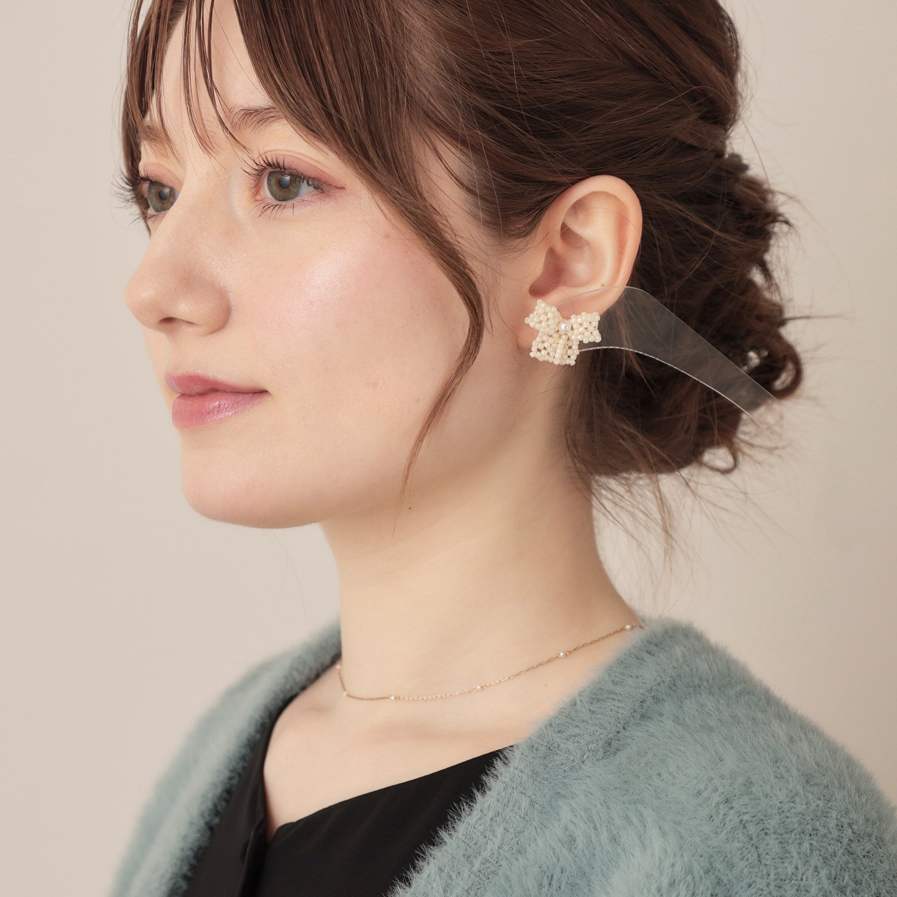 クチュール ブローチ Couture Brooch パール調リボンモチーフピアス （ゴールド(007)） ゴールド(007)
