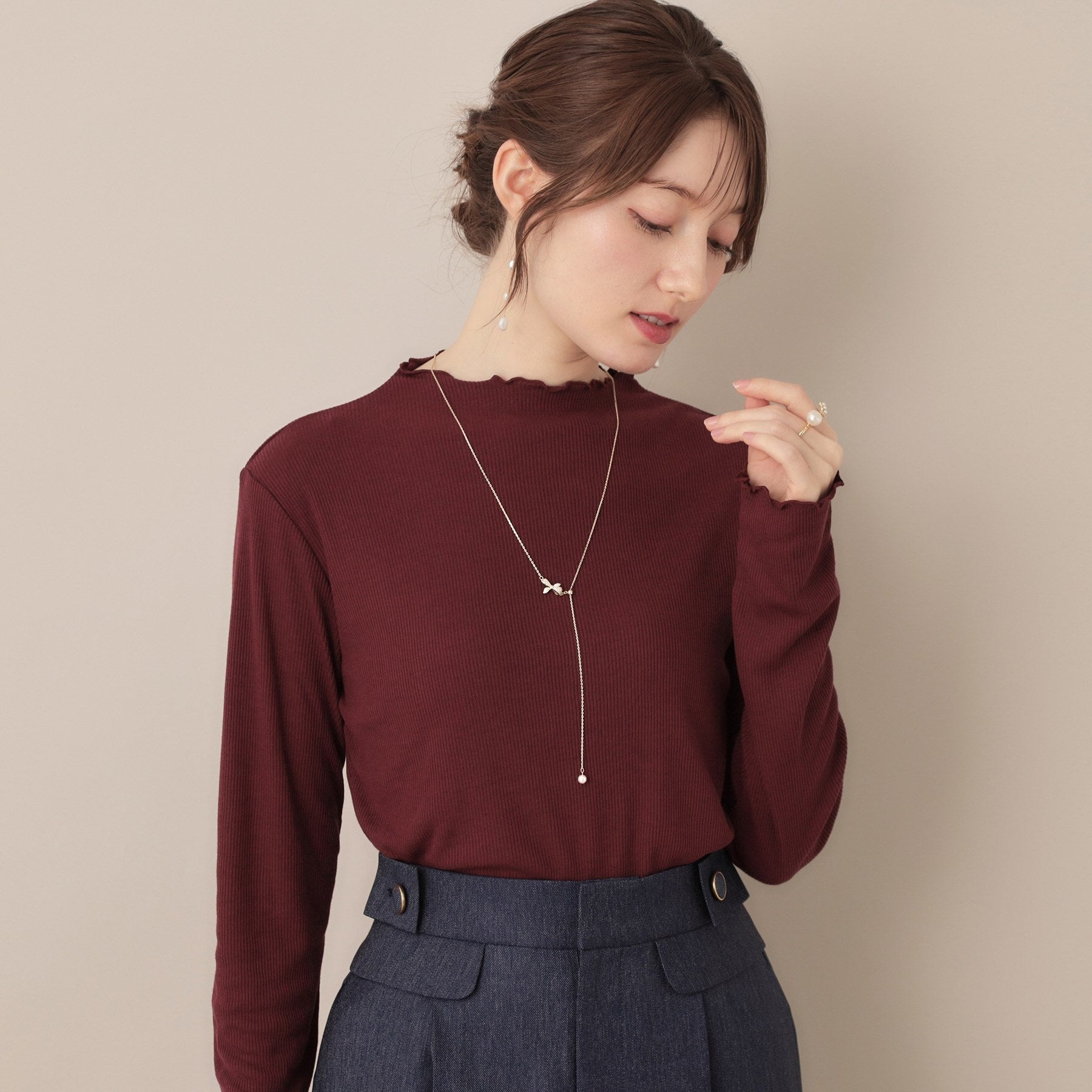 クチュール ブローチ Couture Brooch リボンモチーフラリエットネックレス （ゴールド(007)） ゴールド(007)