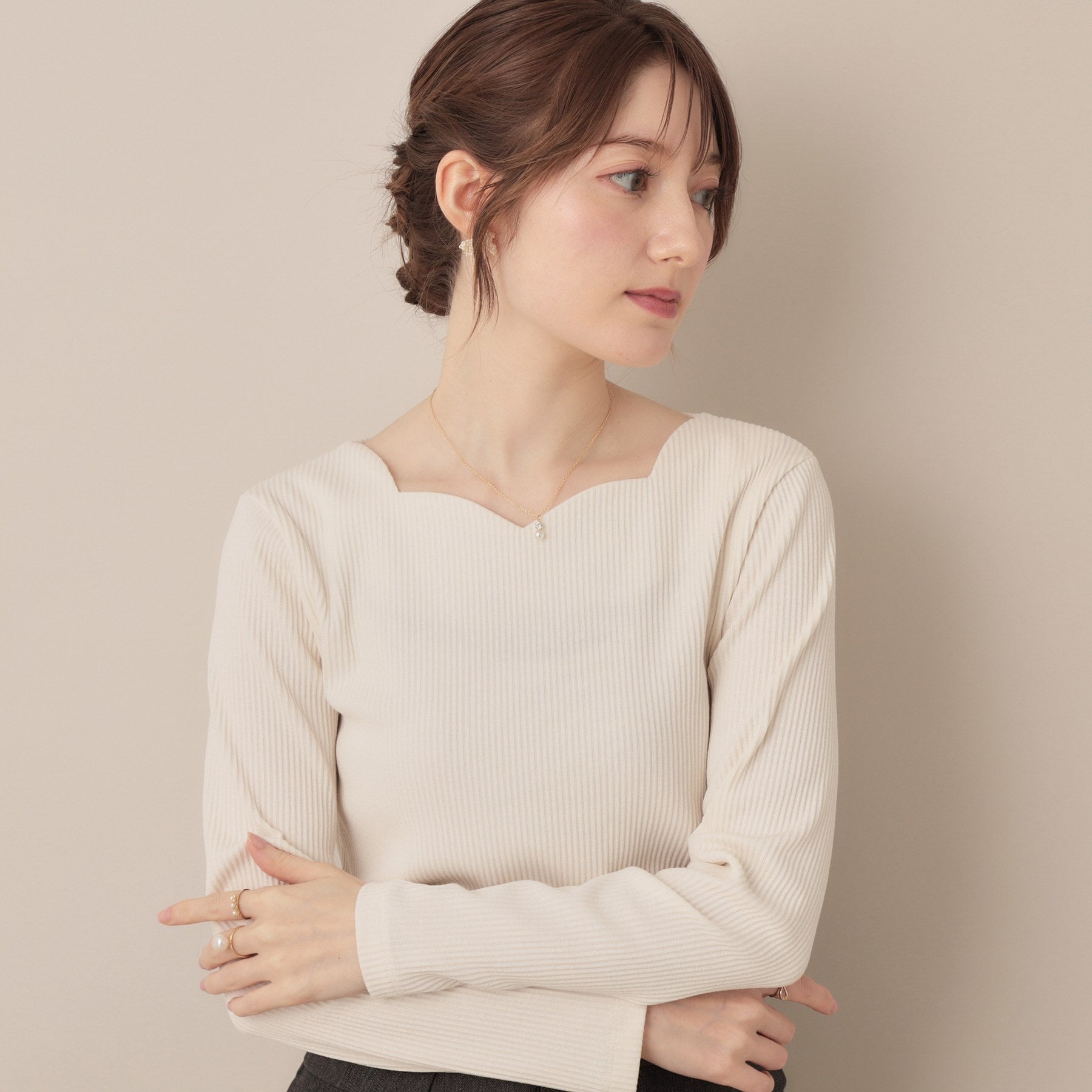 クチュール ブローチ Couture Brooch プチパール調ビジューネックレス （ゴールド(007)） ゴールド(007)