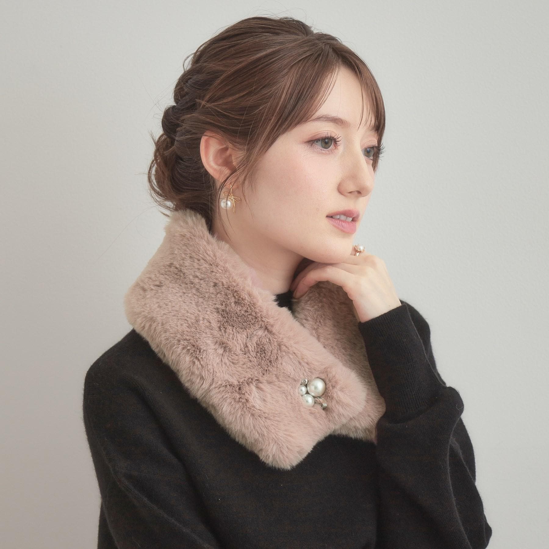 クチュール ブローチ Couture Brooch エコファービジューパール調ティペット （ピンク(071)） ピンク(071)