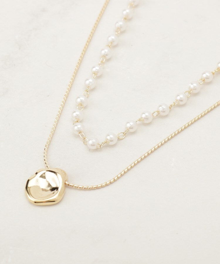クチュール ブローチ Couture Brooch レイヤードパール調ネックレス （ゴールド(007)） ゴールド(007)